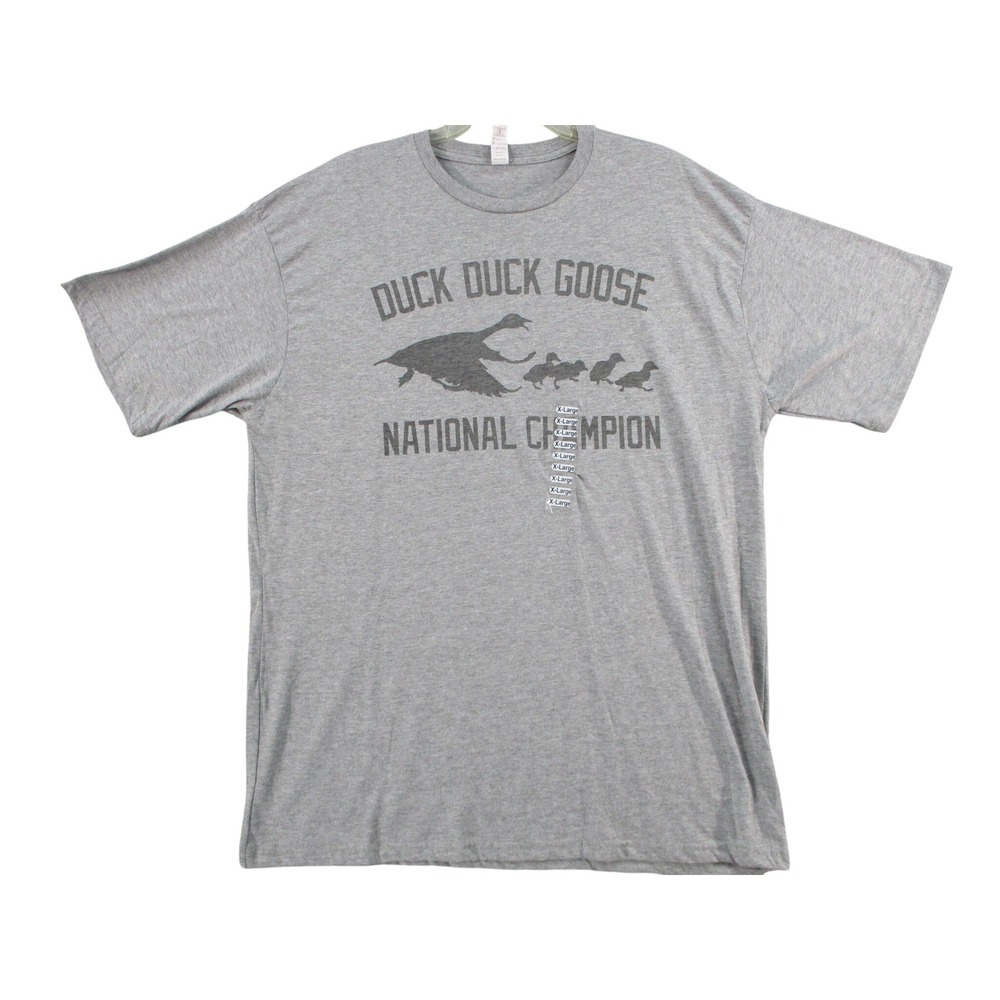 Cotton Heritage Duck Duck Goose National Champion Graphic T-Shirt Gray XL